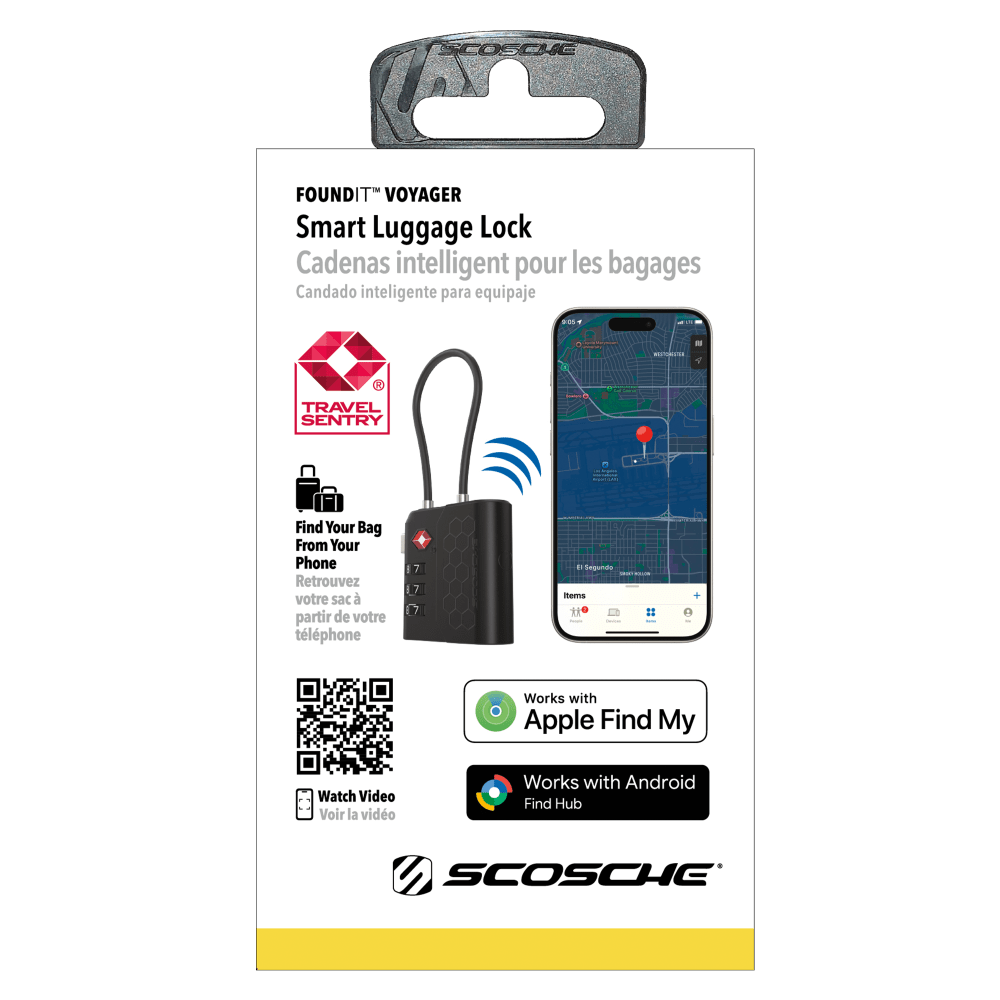 Wholesale cell phone accessory Scosche - FoundIT Voyager Item Locater and Luggage Lock - Black