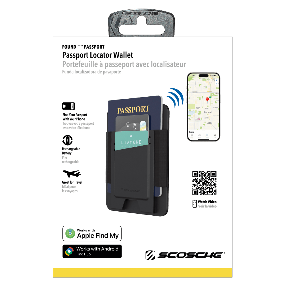 Wholesale cell phone accessory Scosche - FoundIT Passport Holder Locator - Black