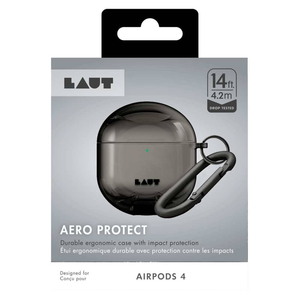 Wholesale cell phone accessory Laut - AERO PROTECT Case for Apple AirPods 4 - Black Crystal