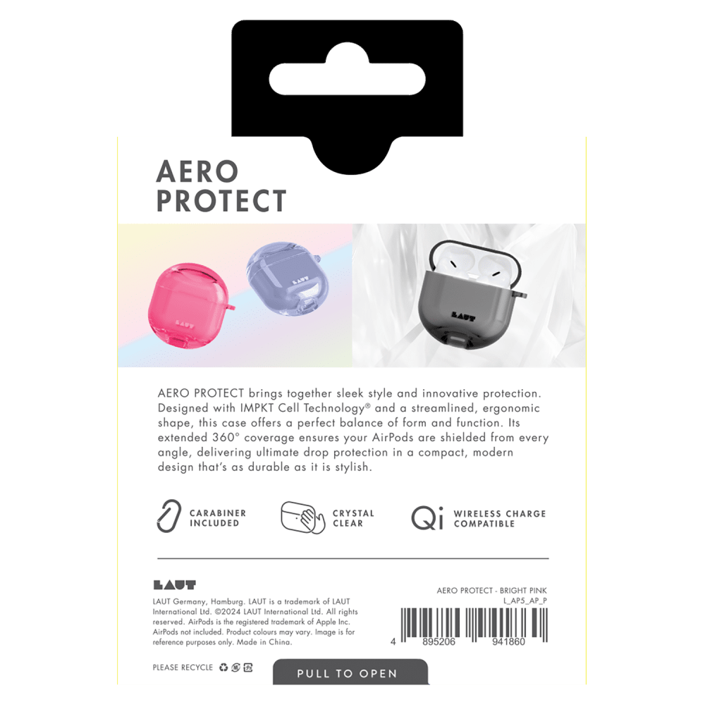 Wholesale cell phone accessory Laut - AERO PROTECT Case for Apple AirPods 4 - Bright Pink