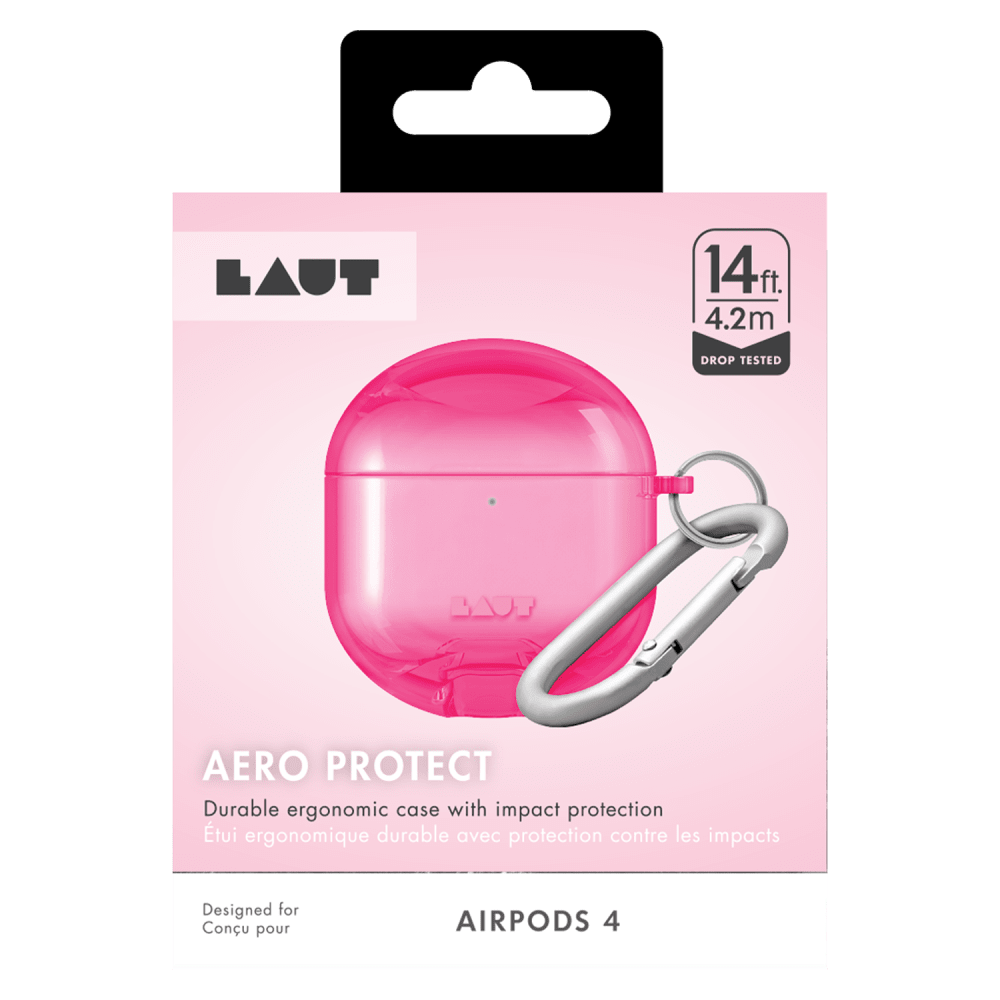 Wholesale cell phone accessory Laut - AERO PROTECT Case for Apple AirPods 4 - Bright Pink
