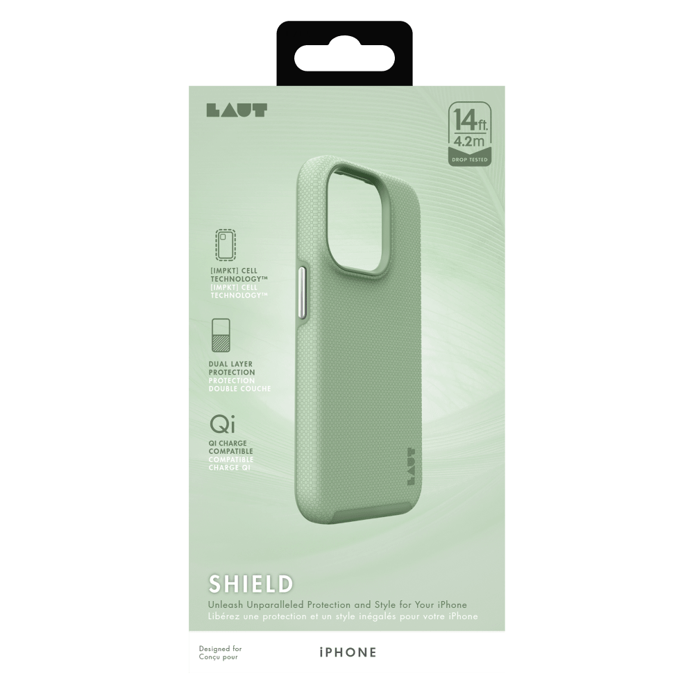 Wholesale cell phone accessory LAUT - SHIELD Case for Apple iPhone 15 Pro Max - Pistachio