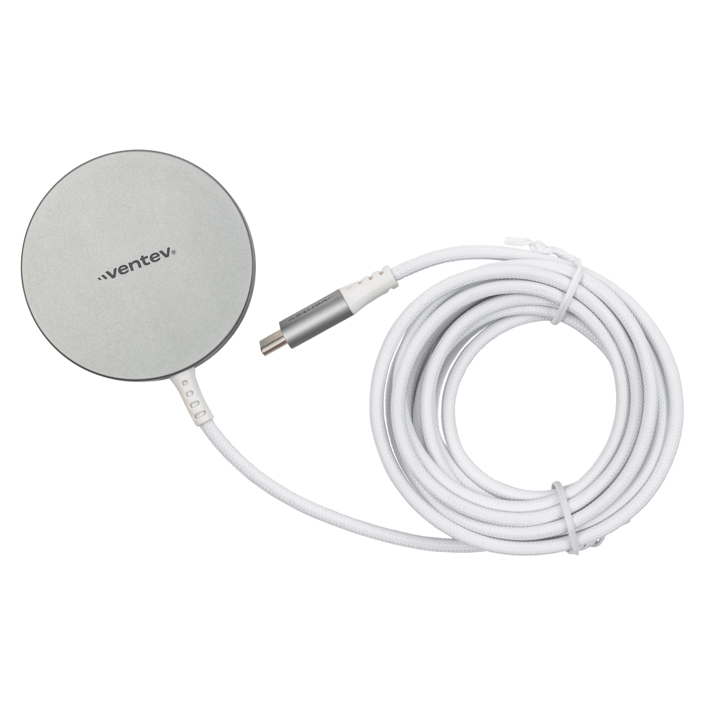 Wholesale cell phone accessory Ventev - 10ft Alloy 15W Wireless Magnetic Charger - Silver