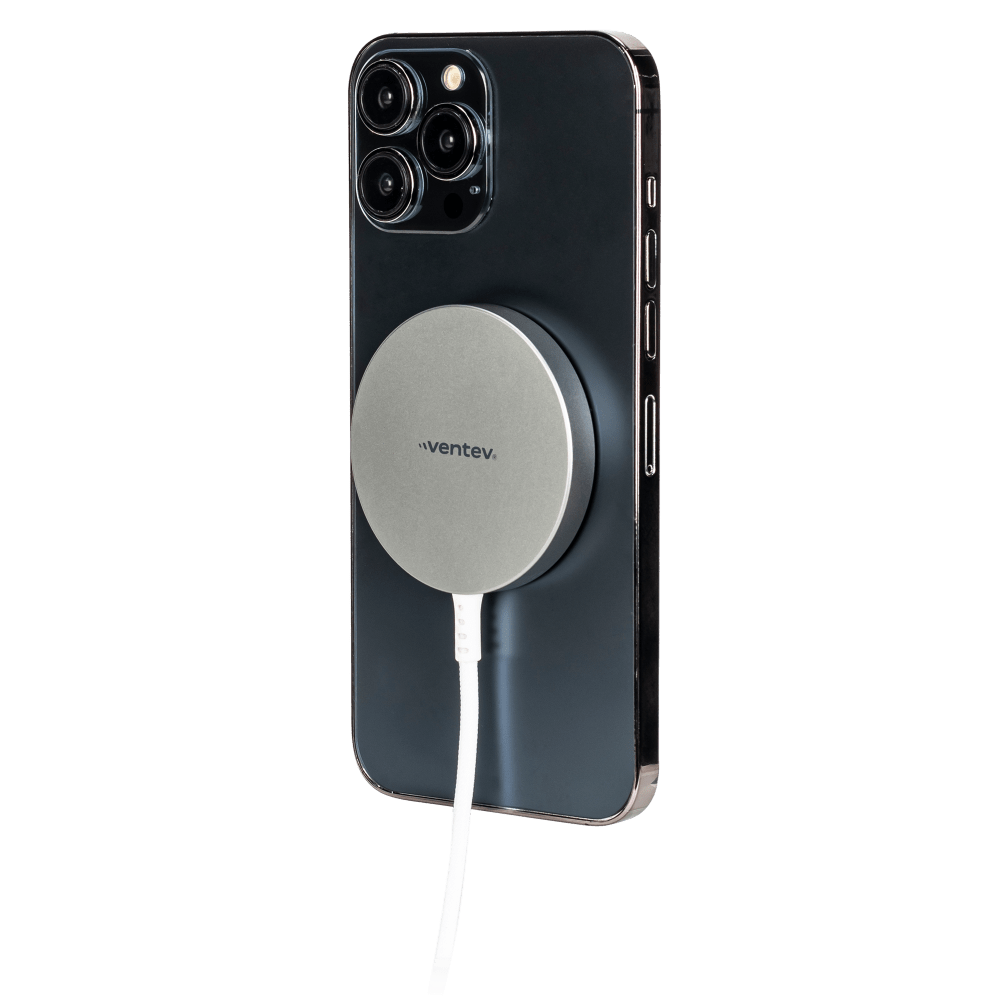 Wholesale cell phone accessory Ventev - 10ft Alloy 15W Wireless Magnetic Charger - Silver