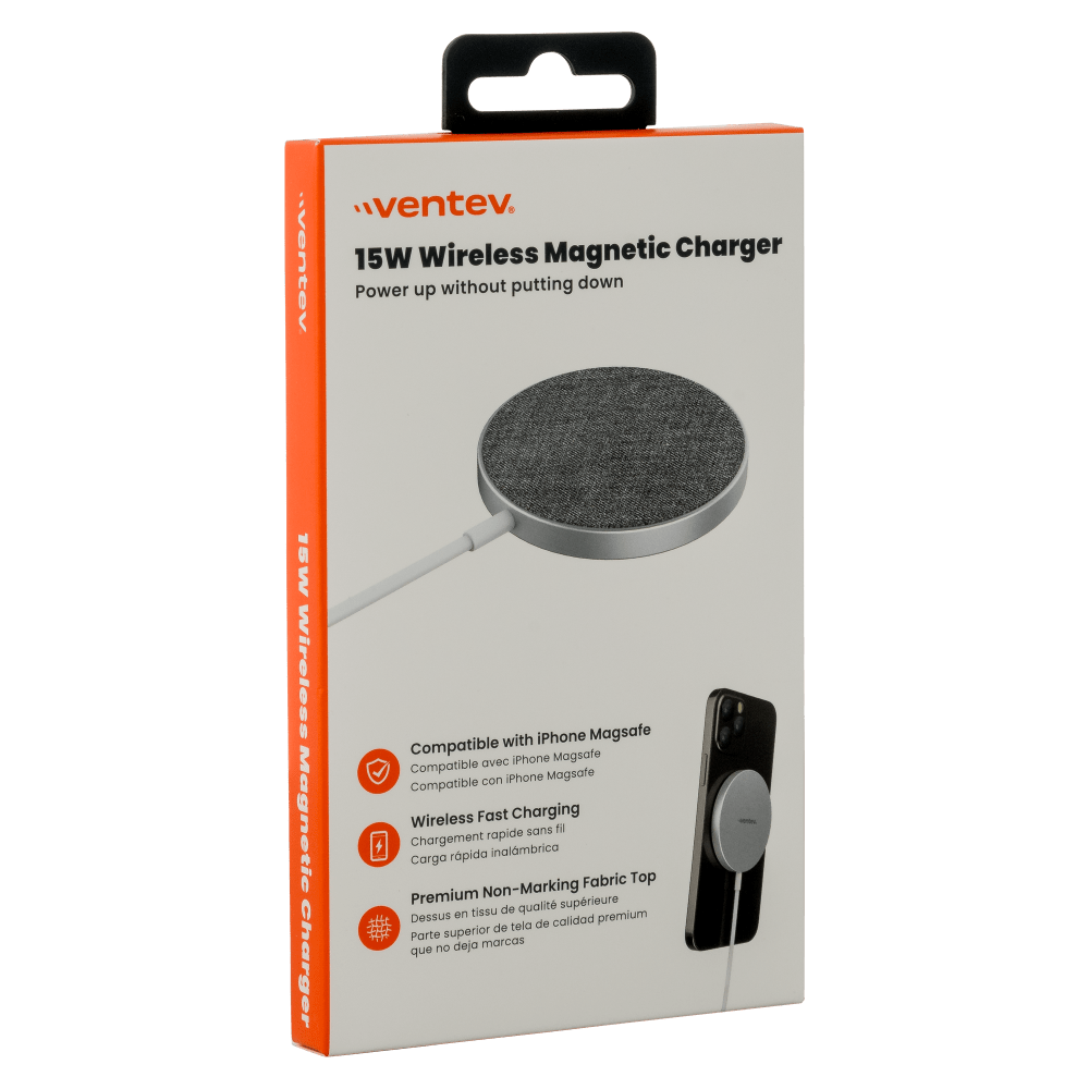 Wholesale cell phone accessory Ventev - 15W Wireless Magnetic Charger - Silver