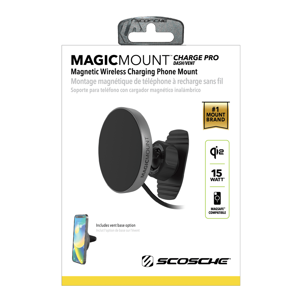 Wholesale cell phone accessory Scosche - MagicMount Pro Qi2 Wireless Charger Dash / Vent Mount