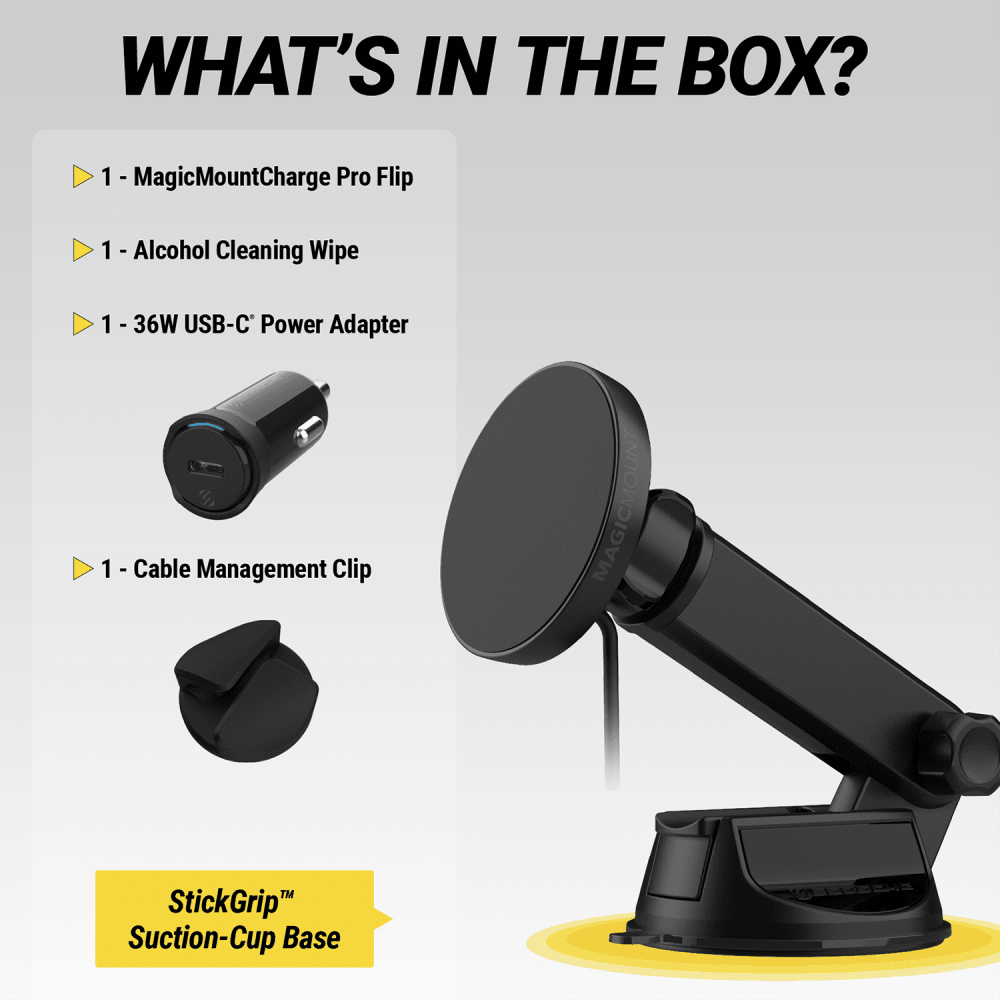 Wholesale cell phone accessory Scosche - MagicMount Charge Pro Flip Qi2 Wireless Charging Mount