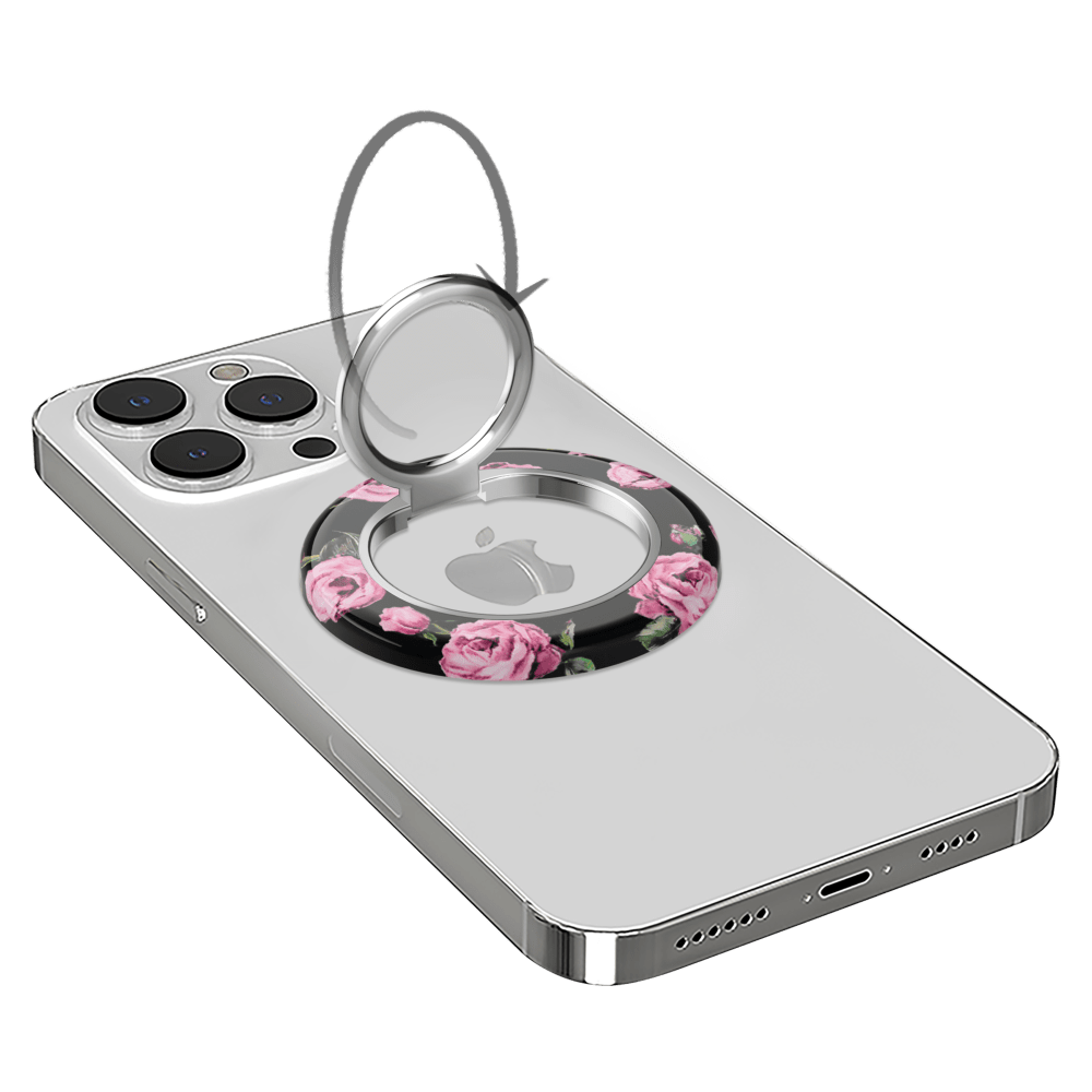 Wholesale cell phone accessory VELVET CAVIAR - MagSafe Grip Ring - Pink Rose Floral