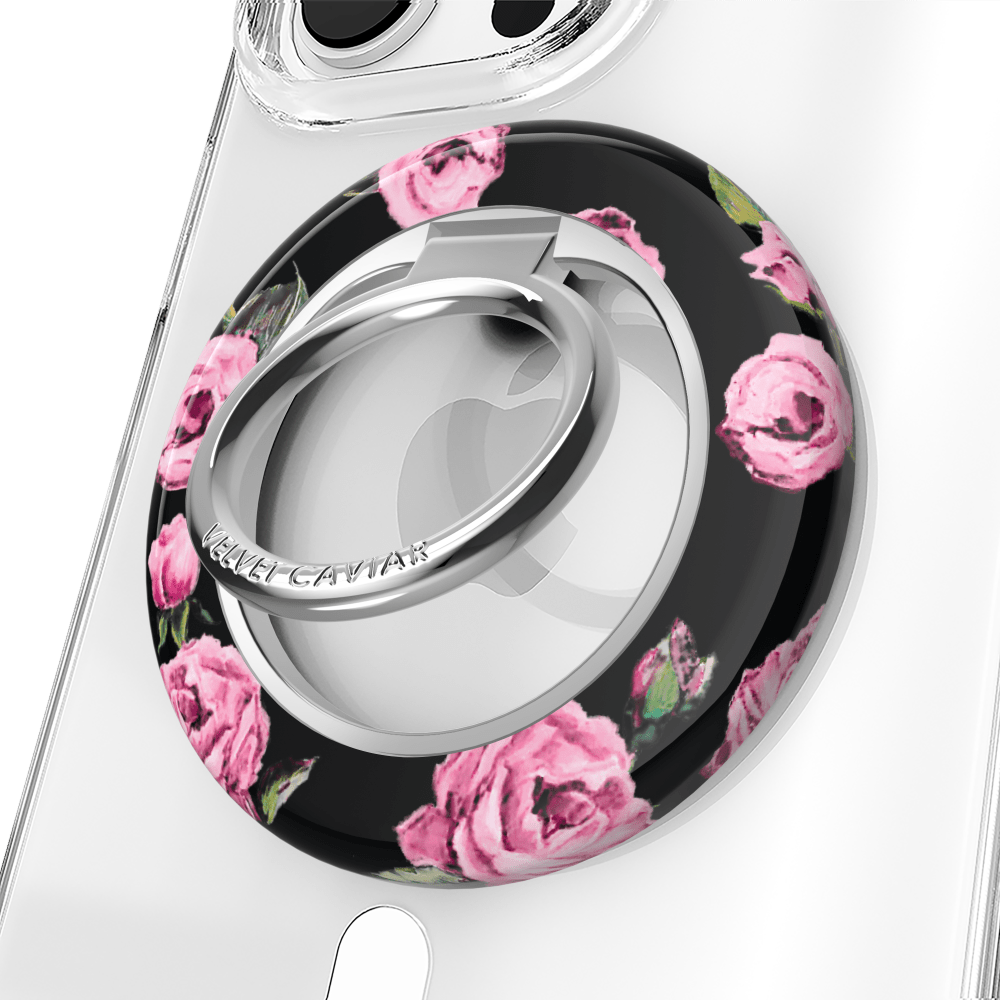 Wholesale cell phone accessory VELVET CAVIAR - MagSafe Grip Ring - Pink Rose Floral