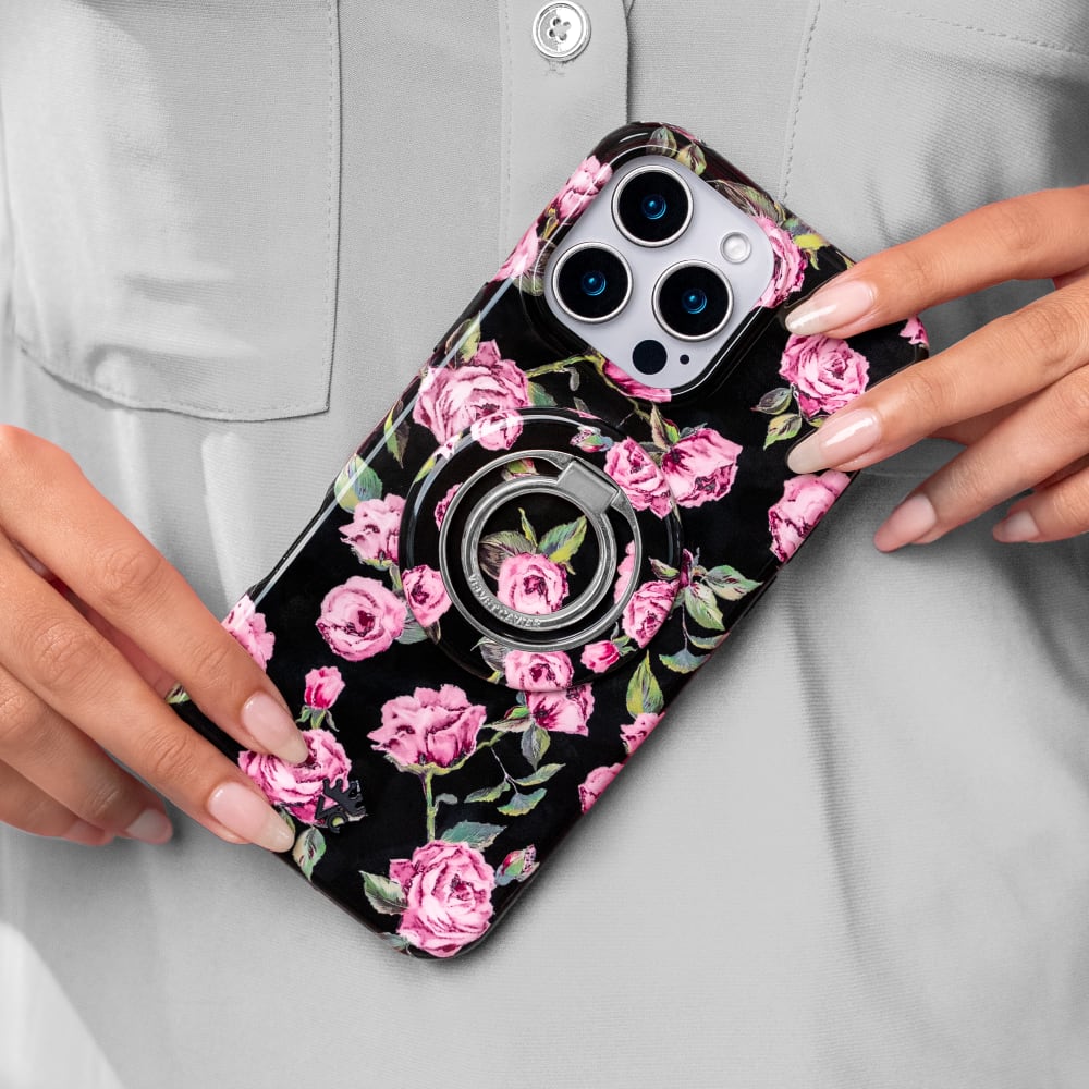 Wholesale cell phone accessory VELVET CAVIAR - MagSafe Grip Ring - Pink Rose Floral