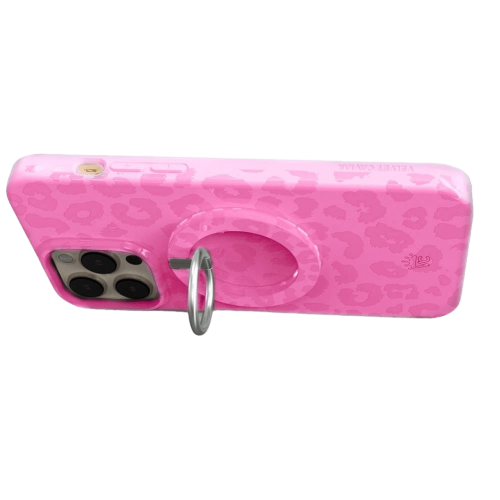 Wholesale cell phone accessory Velvet Caviar - MagSafe Grip Ring - Hot Pink Leopard