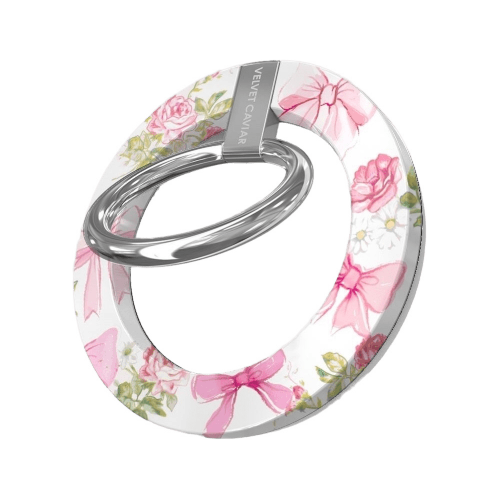 Wholesale cell phone accessory VELVET CAVIAR - MagSafe Grip Ring - Posie Pink Bow