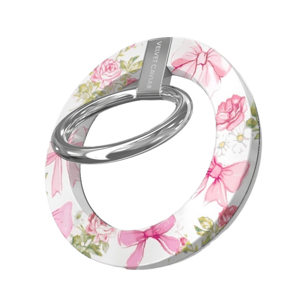 Wholesale cell phone accessory Velvet Caviar - MagSafe Grip Ring - Posie Pink Bow