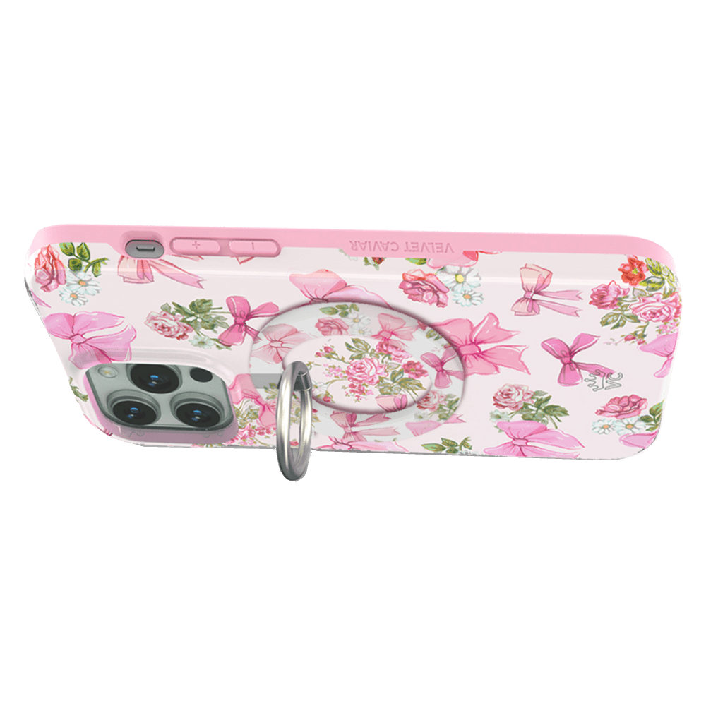 Wholesale cell phone accessory VELVET CAVIAR - MagSafe Grip Ring - Posie Pink Bow
