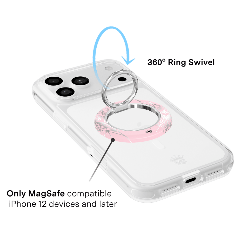 Wholesale cell phone accessory VELVET CAVIAR - Magnetic Phone Ring and Stand - Widows Web Chrome