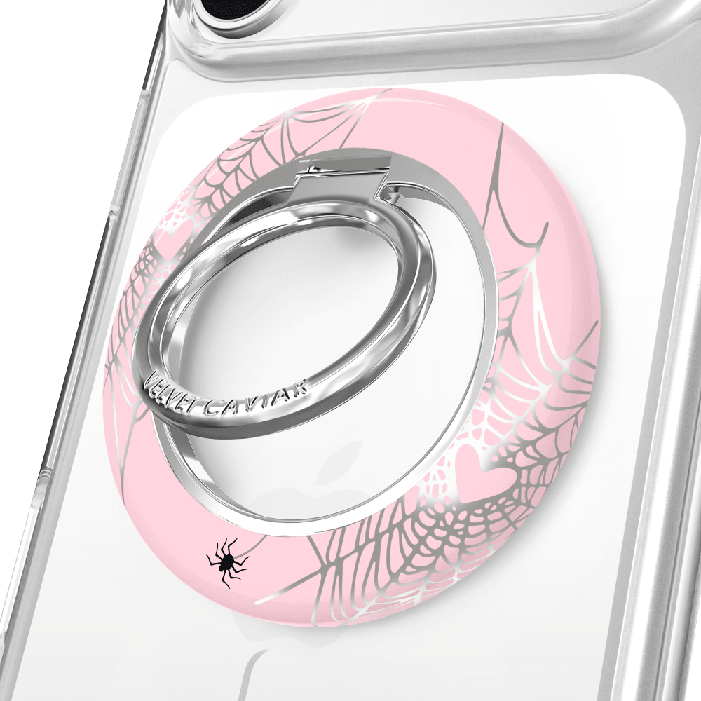 Wholesale cell phone accessory VELVET CAVIAR - Magnetic Phone Ring and Stand - Widows Web Chrome