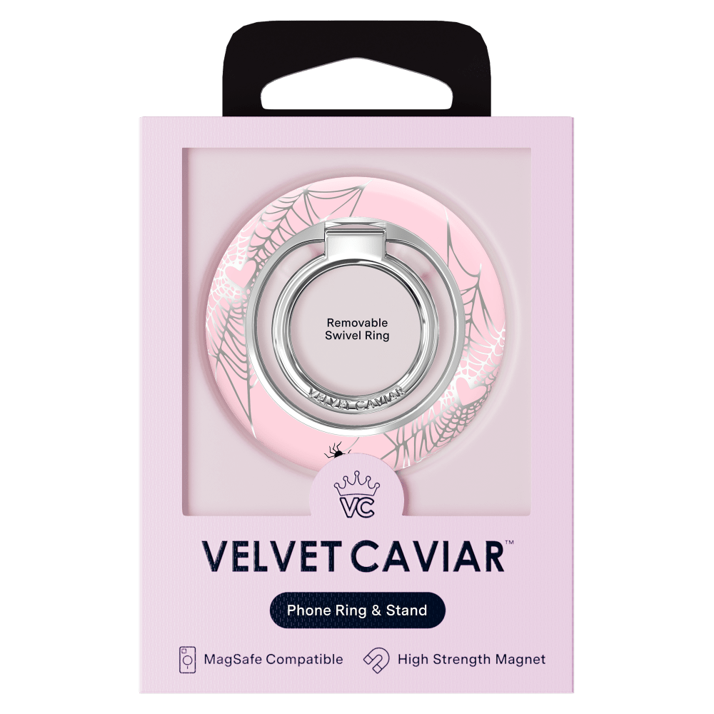 Wholesale cell phone accessory VELVET CAVIAR - Magnetic Phone Ring and Stand - Widows Web Chrome
