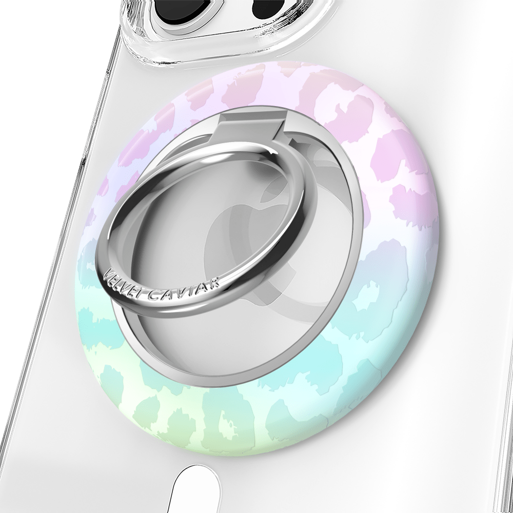 Wholesale cell phone accessory VELVET CAVIAR - MagSafe Grip Ring - White Opal Leopard