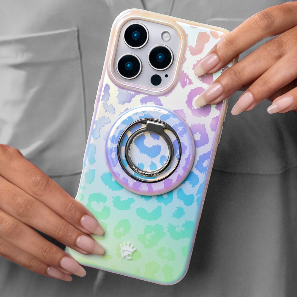 Wholesale cell phone accessory VELVET CAVIAR - MagSafe Grip Ring - White Opal Leopard