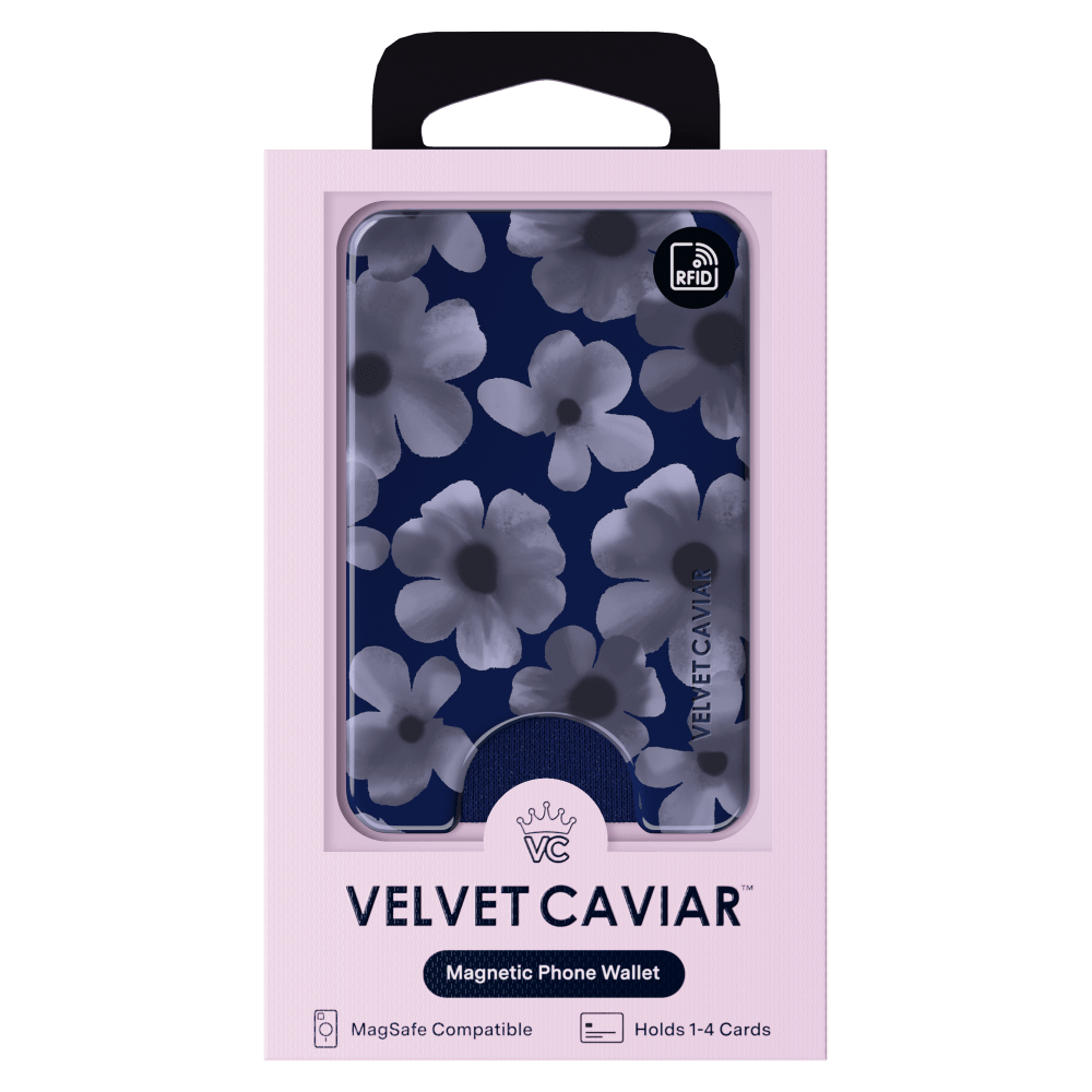 Wholesale cell phone accessory VELVET CAVIAR - Magsafe Phone Wallet - Midnight Blossom