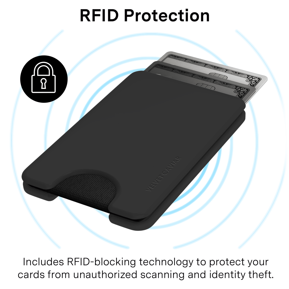 Wholesale cell phone accessory VELVET CAVIAR - Magnetic Phone Wallet - Just Black