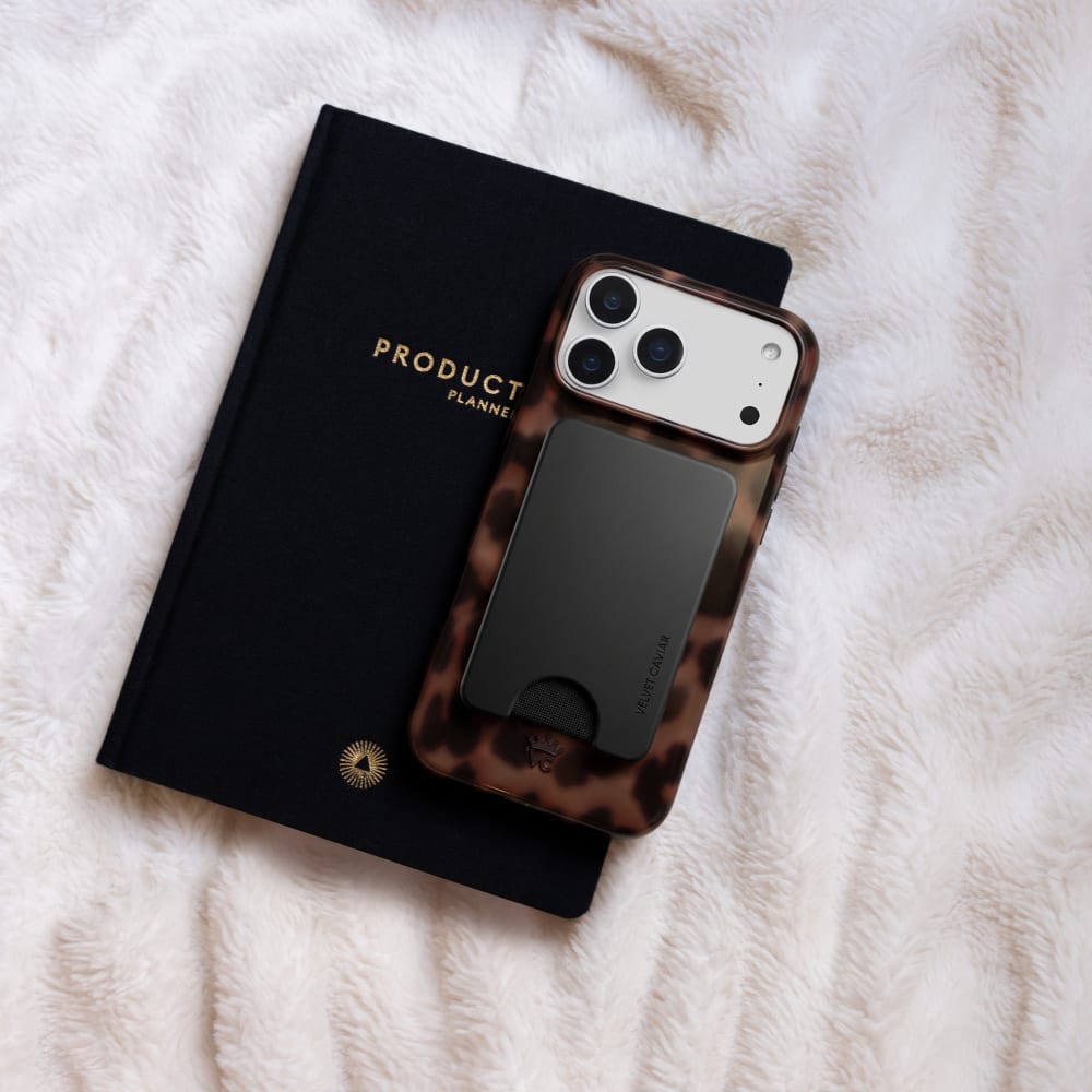 Wholesale cell phone accessory VELVET CAVIAR - Magnetic Phone Wallet - Just Black