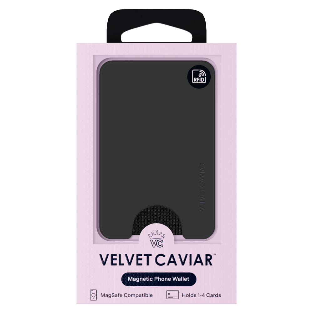 Wholesale cell phone accessory VELVET CAVIAR - Magnetic Phone Wallet - Just Black