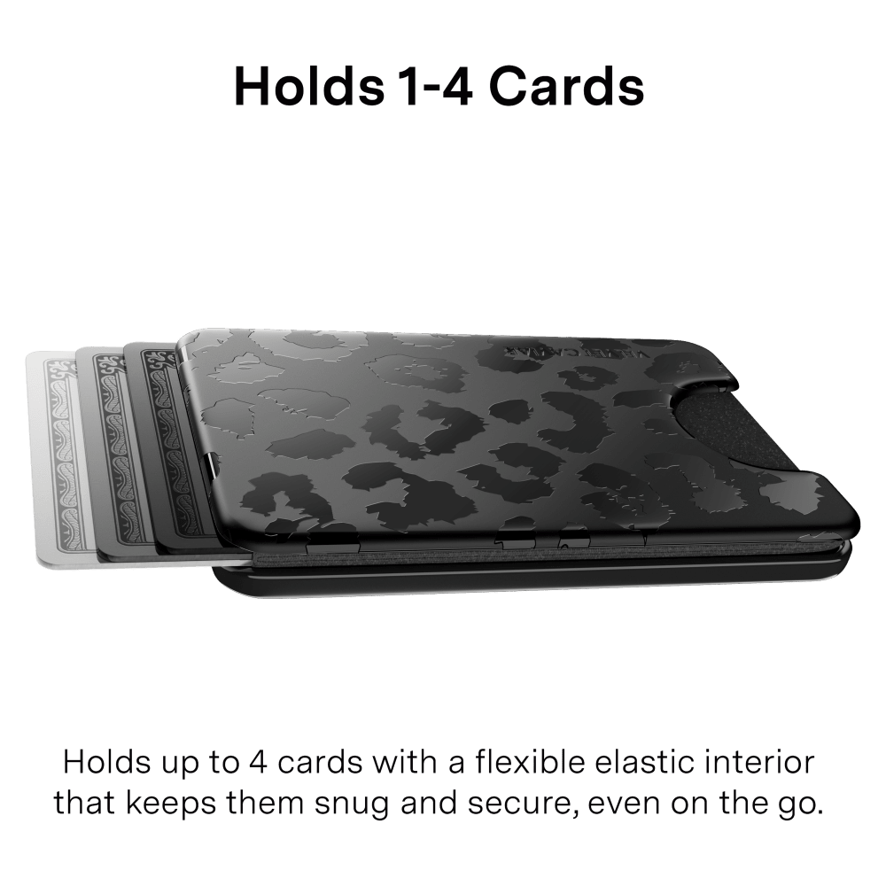 Wholesale cell phone accessory VELVET CAVIAR - Magsafe Phone Wallet - Black Leopard