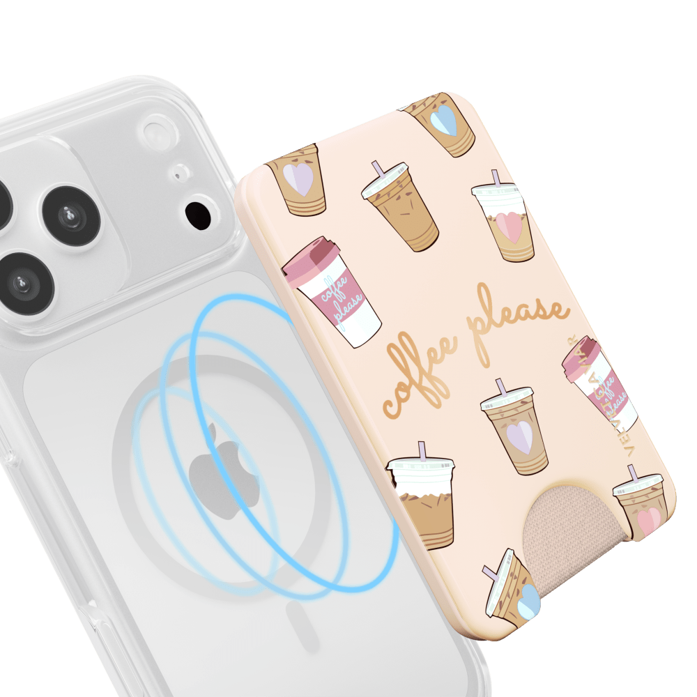 Wholesale cell phone accessory VELVET CAVIAR - Magsafe Phone Wallet - Coffee Please