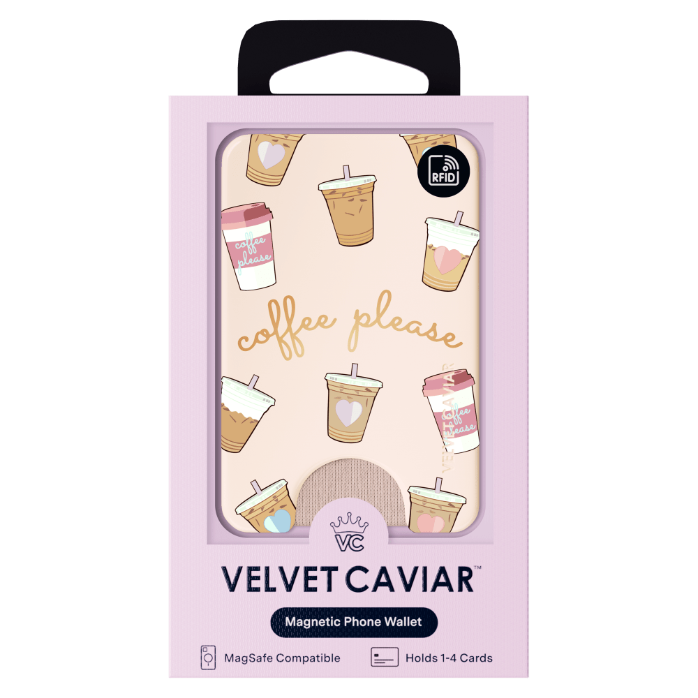 Wholesale cell phone accessory VELVET CAVIAR - Magsafe Phone Wallet - Coffee Please