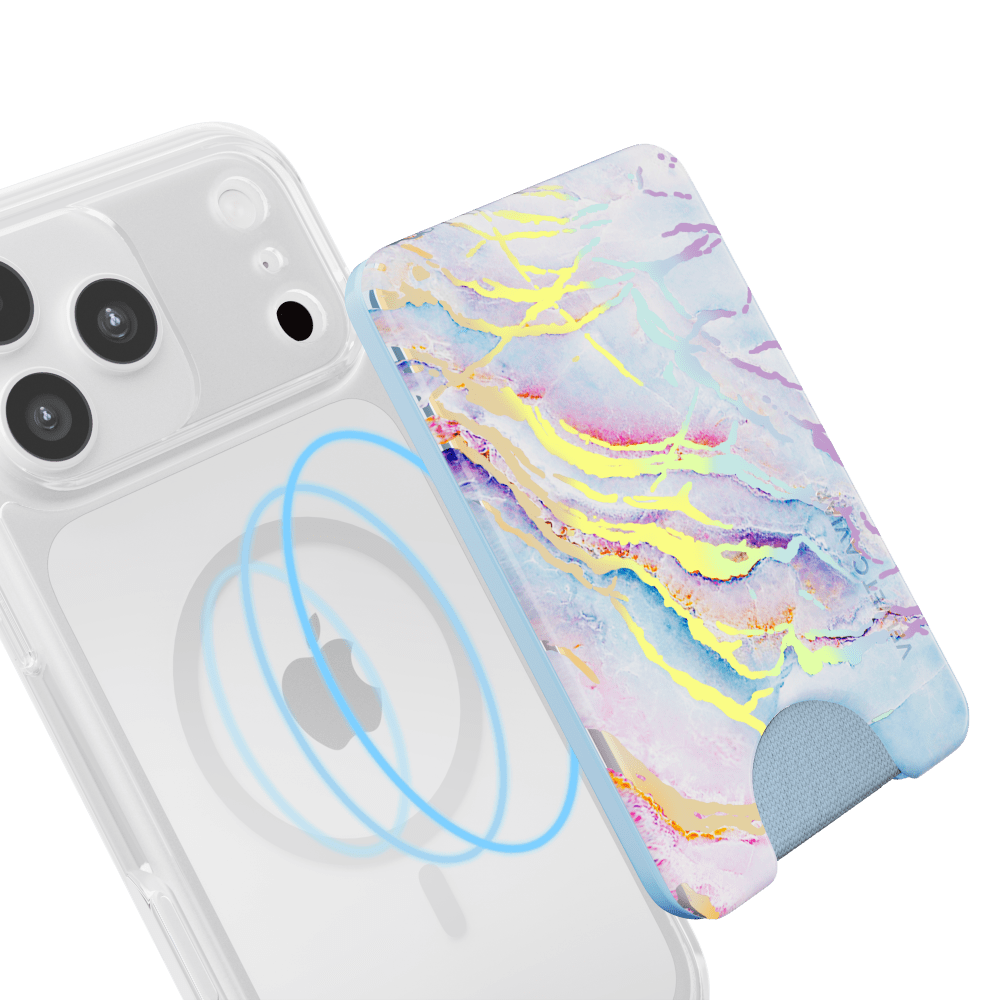 Wholesale cell phone accessory VELVET CAVIAR - Magsafe Phone Wallet - Holo Moonstone