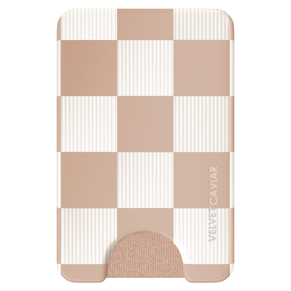 Wholesale cell phone accessory VELVET CAVIAR - Magsafe Phone Wallet - Nude Vibe Checker