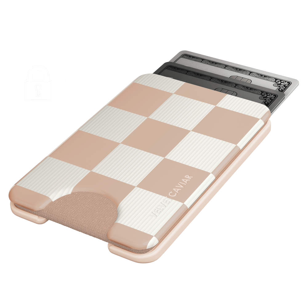 Wholesale cell phone accessory VELVET CAVIAR - Magsafe Phone Wallet - Nude Vibe Checker