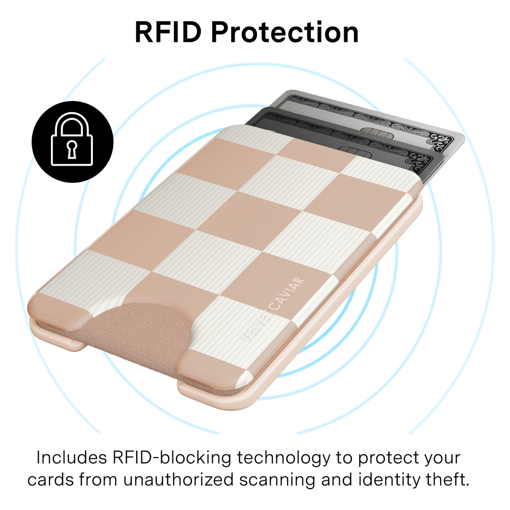 Wholesale cell phone accessory VELVET CAVIAR - Magsafe Phone Wallet - Nude Vibe Checker