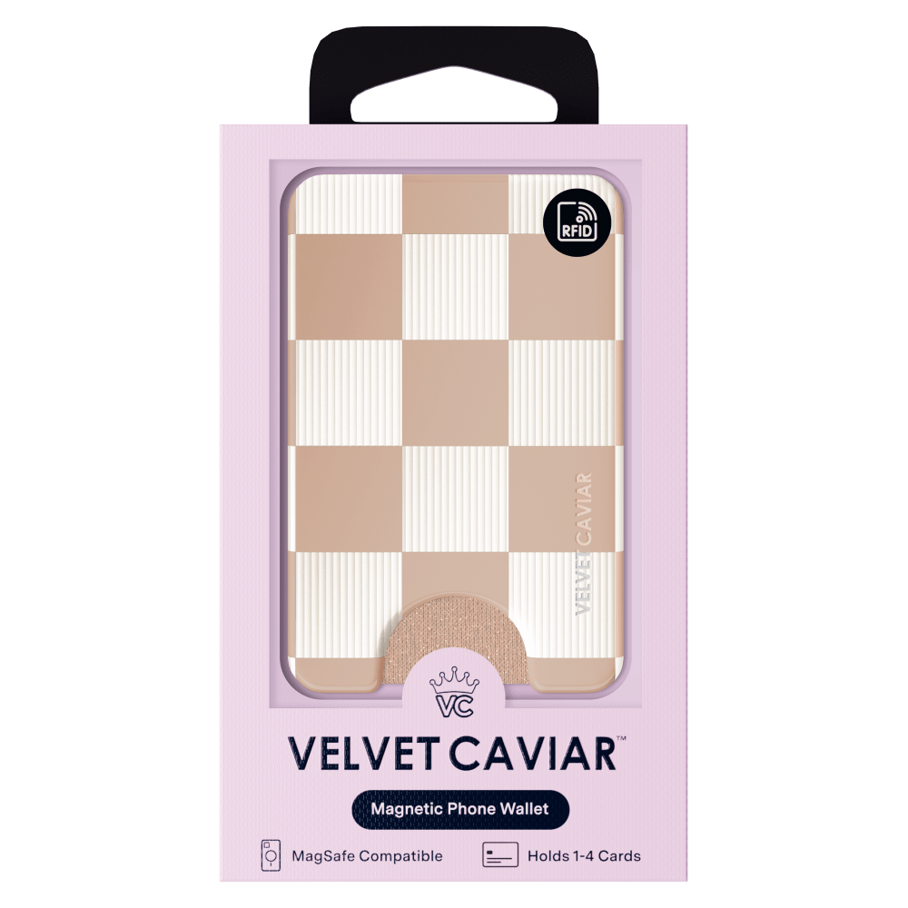 Wholesale cell phone accessory VELVET CAVIAR - Magsafe Phone Wallet - Nude Vibe Checker