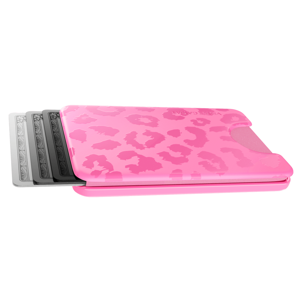 Wholesale cell phone accessory VELVET CAVIAR - Magsafe Phone Wallet - Hot Pink Leopard