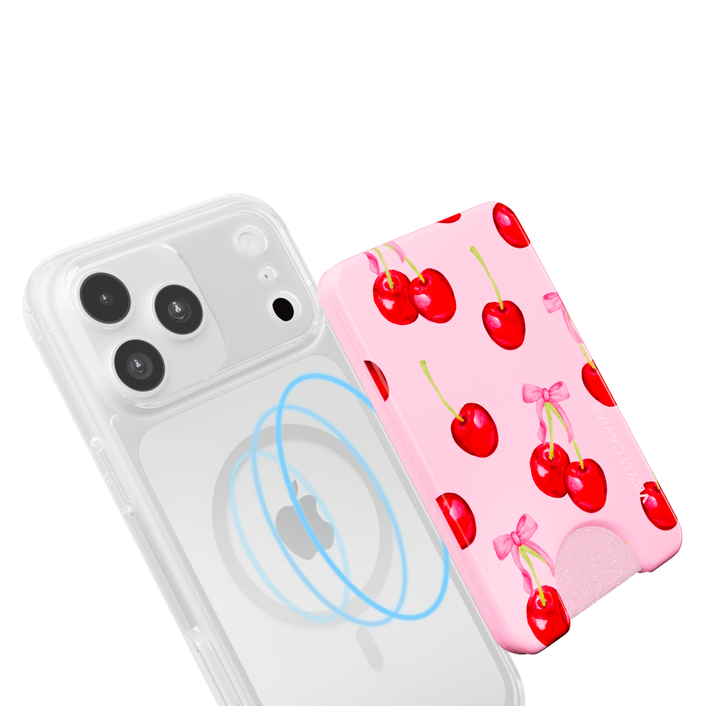 Wholesale cell phone accessory VELVET CAVIAR - Magsafe Phone Wallet - Sweet Cherry