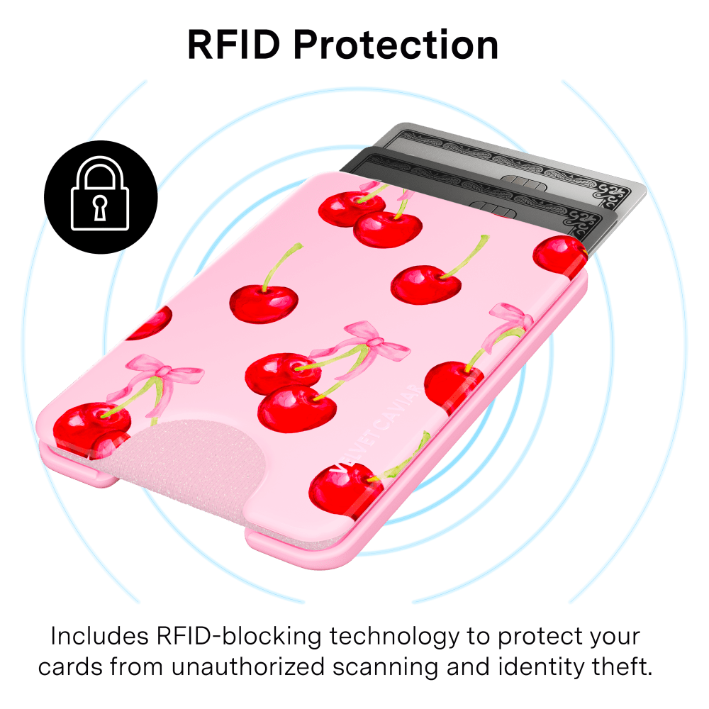 Wholesale cell phone accessory VELVET CAVIAR - Magsafe Phone Wallet - Sweet Cherry