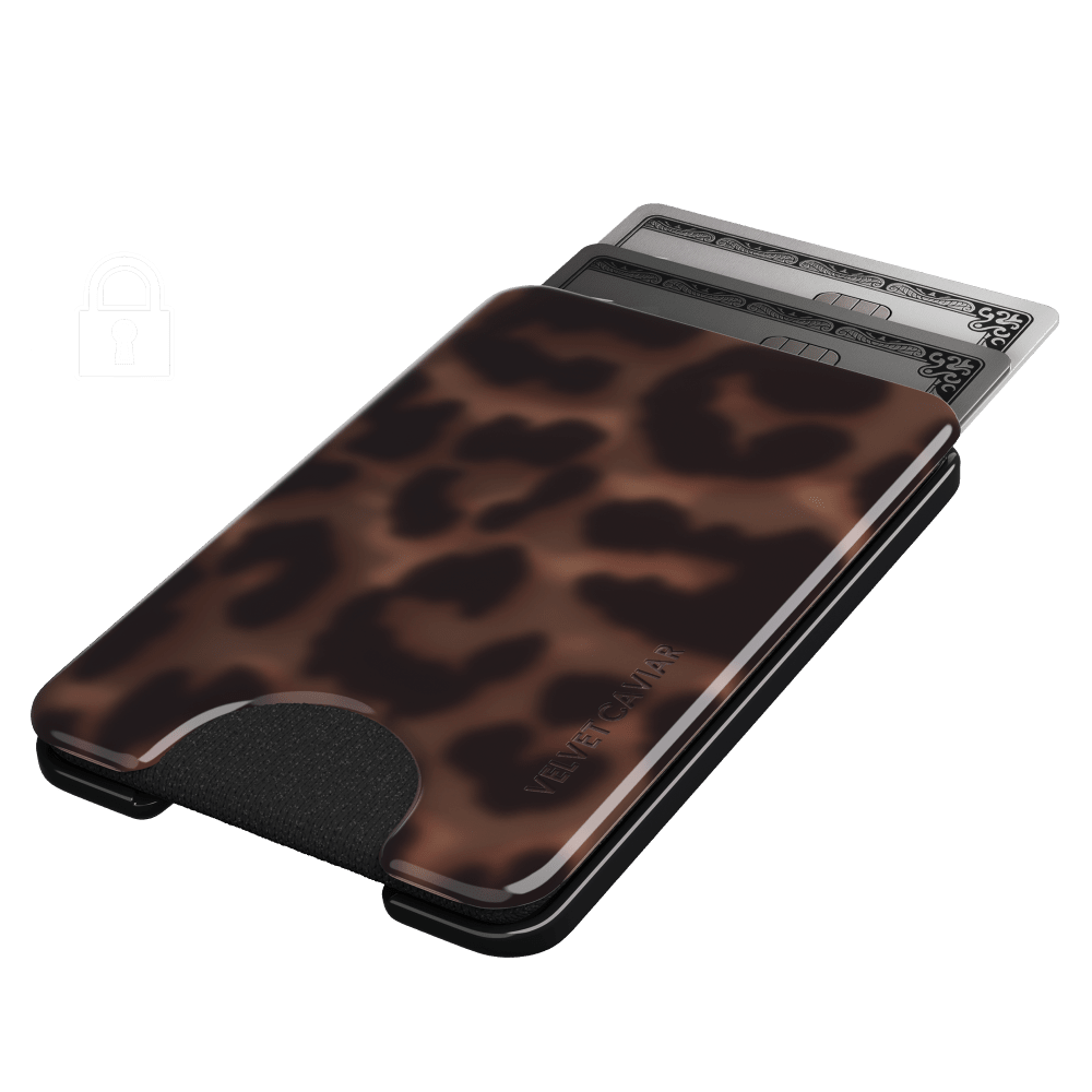 Wholesale cell phone accessory VELVET CAVIAR - Magsafe Phone Wallet - It Girl Leopard
