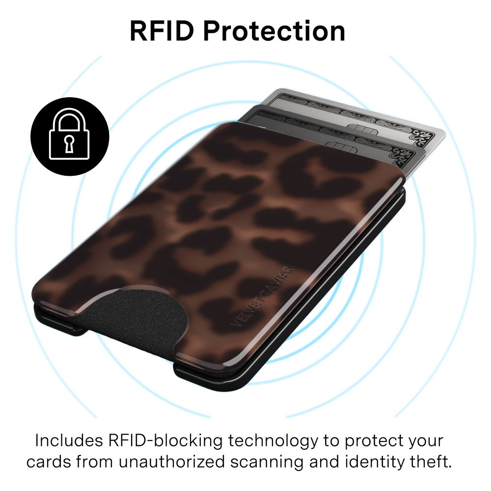 Wholesale cell phone accessory VELVET CAVIAR - Magsafe Phone Wallet - It Girl Leopard