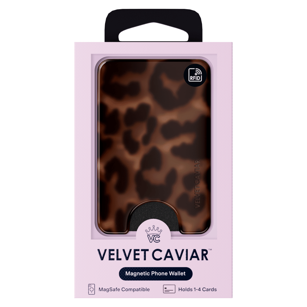 Wholesale cell phone accessory VELVET CAVIAR - Magsafe Phone Wallet - It Girl Leopard