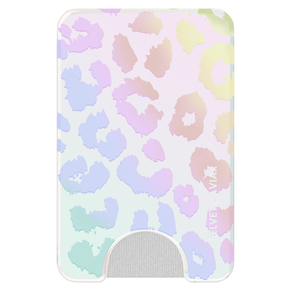 Wholesale cell phone accessory VELVET CAVIAR - Magsafe Phone Wallet - White Opal Leopard