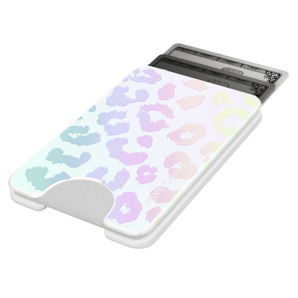 Wholesale cell phone accessory VELVET CAVIAR - Magsafe Phone Wallet - White Opal Leopard