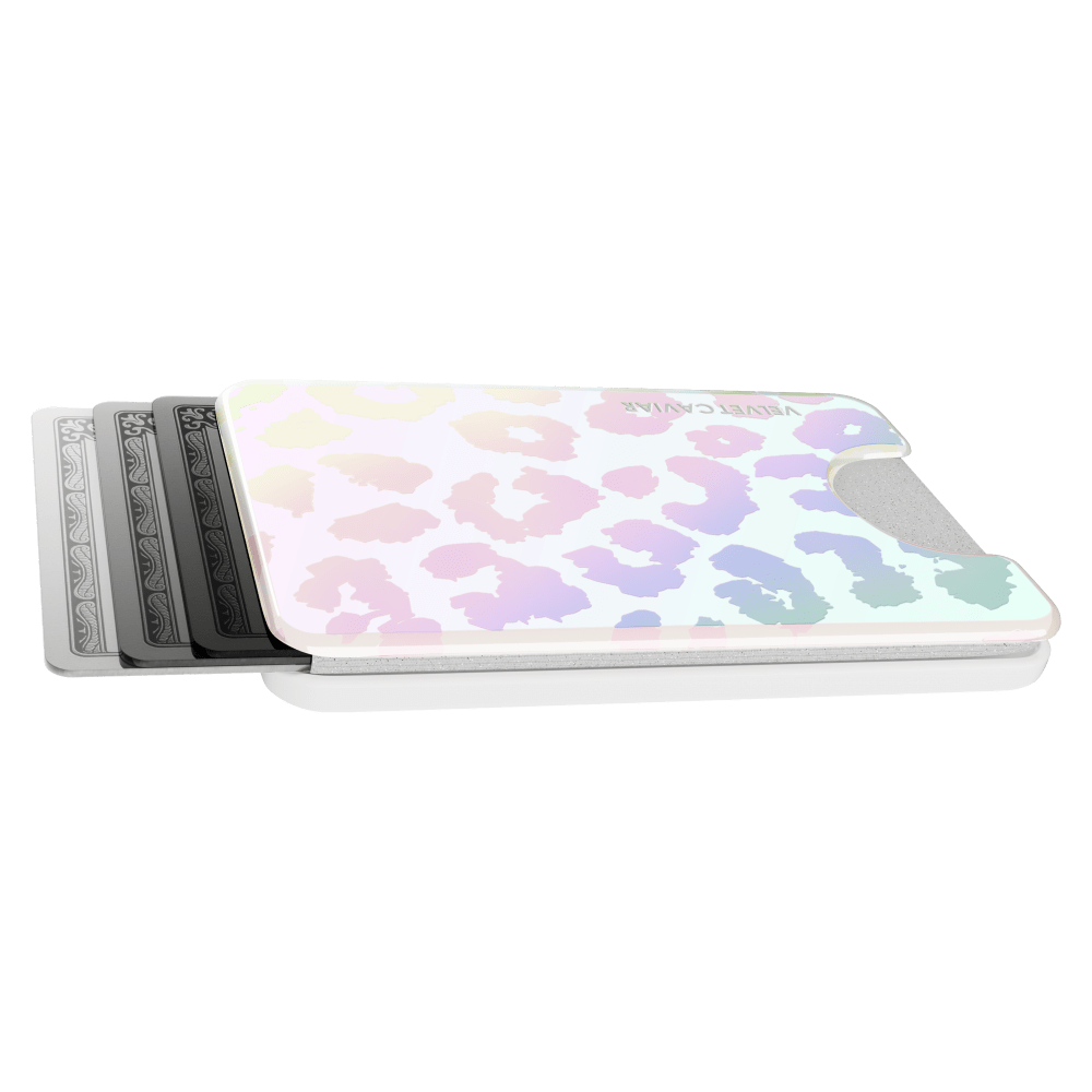 Wholesale cell phone accessory VELVET CAVIAR - Magsafe Phone Wallet - White Opal Leopard