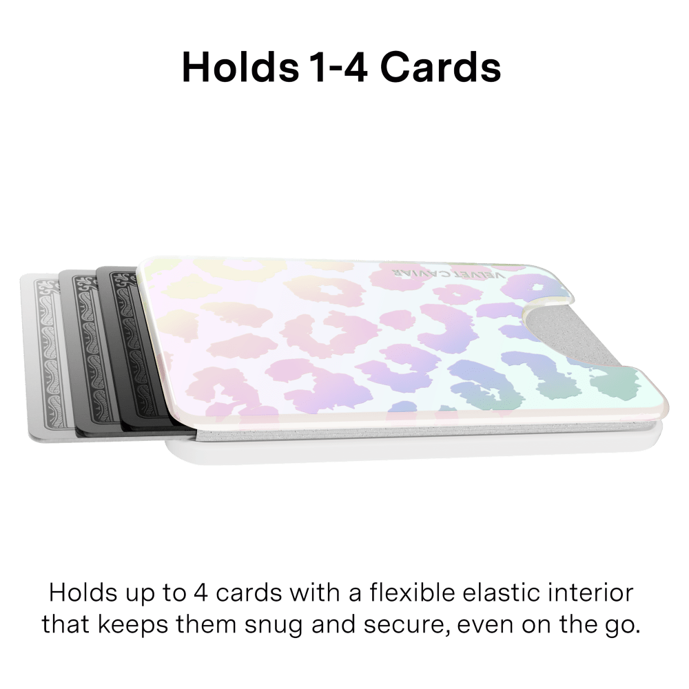 Wholesale cell phone accessory VELVET CAVIAR - Magsafe Phone Wallet - White Opal Leopard