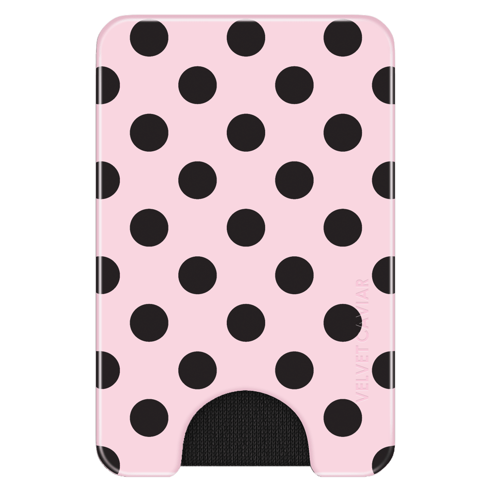 Wholesale cell phone accessory VELVET CAVIAR - Magnetic Phone Wallet - Princess Pink Polka