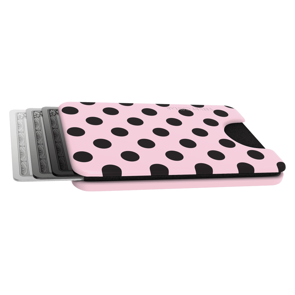 Wholesale cell phone accessory VELVET CAVIAR - Magnetic Phone Wallet - Princess Pink Polka