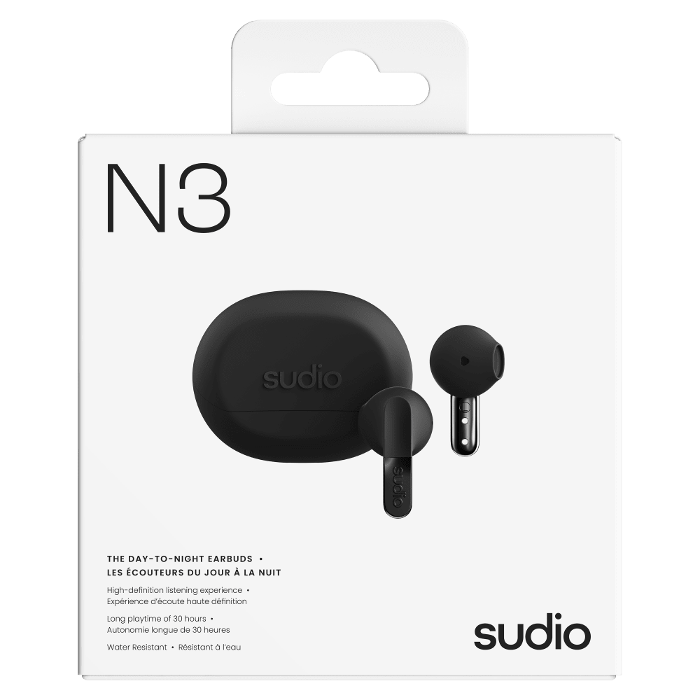 Wholesale cell phone accessory Sudio - N3 True Wireless Earbuds - Black