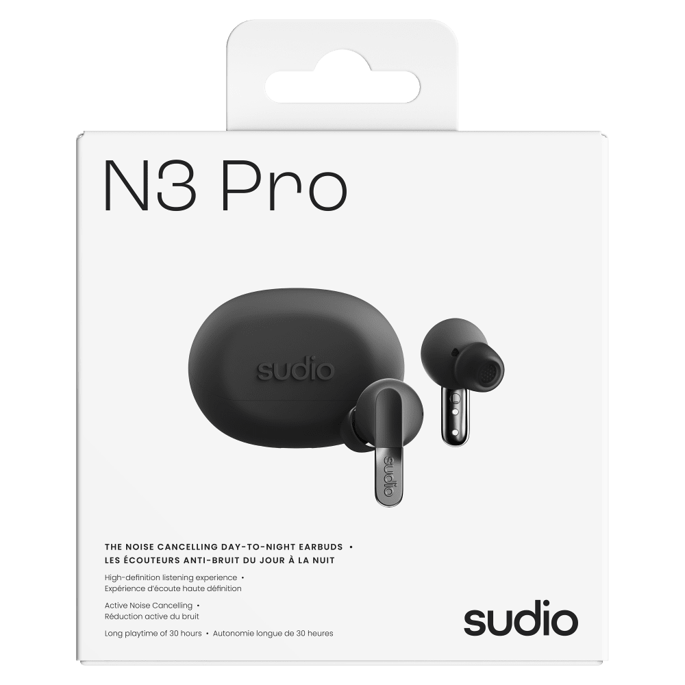 Wholesale cell phone accessory Sudio - N3 Pro Active Noise Cancelling Earbuds - Black