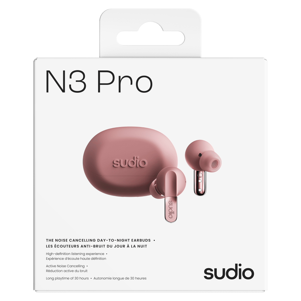Wholesale cell phone accessory Sudio - N3 Pro Active Noise Cancelling Earbuds - Pink